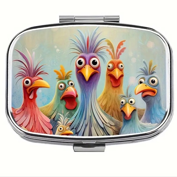 NEW| Cute Funny Cartoon Pattern Portable Pill Box Case Trinket Organizer - Picture 9 of 14